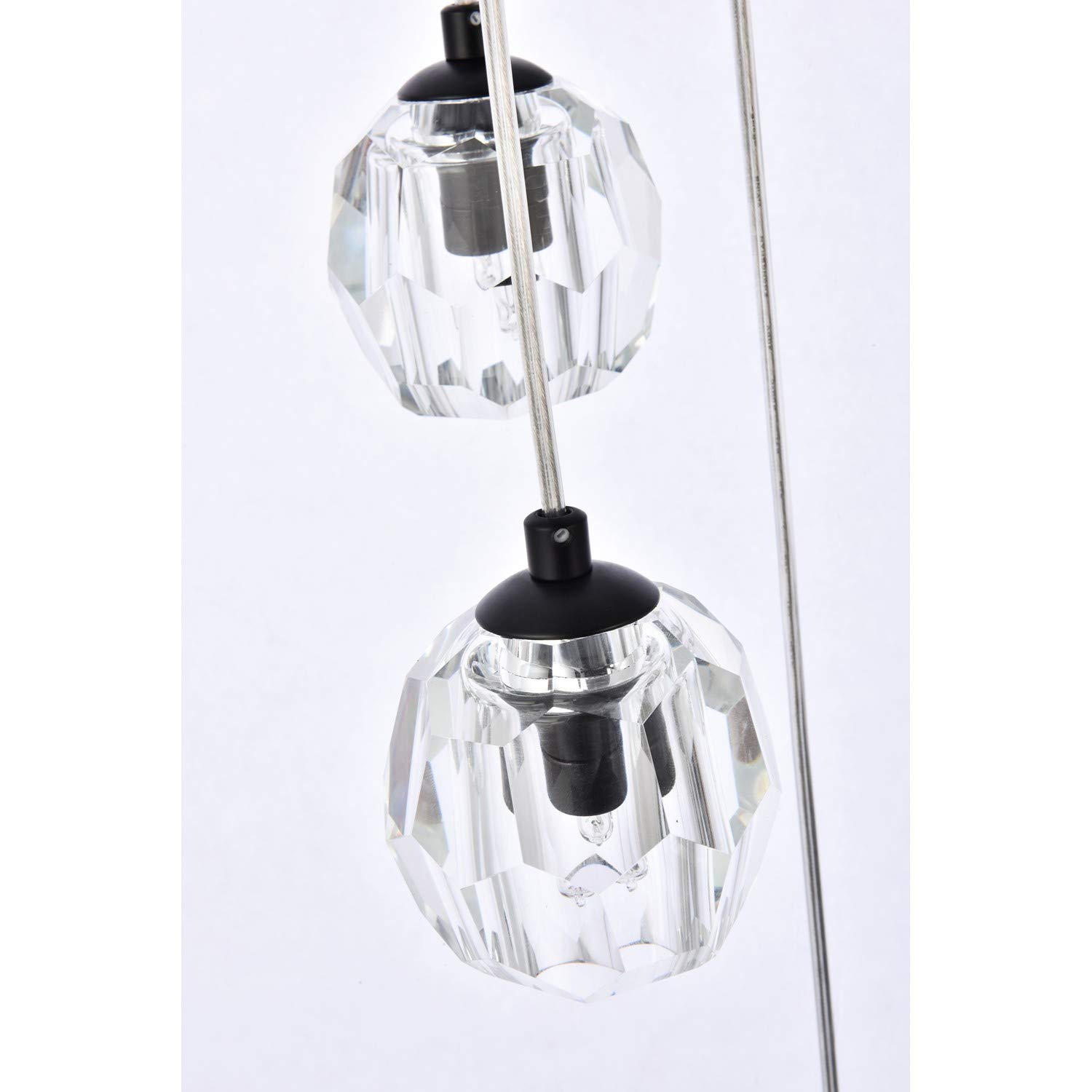 24-Light Black Modern Chandelier - Eren Stylish Hanging Pendant Light Fixture for Dining Room, Living Room, Bedroom, Kitchen, and Foyer