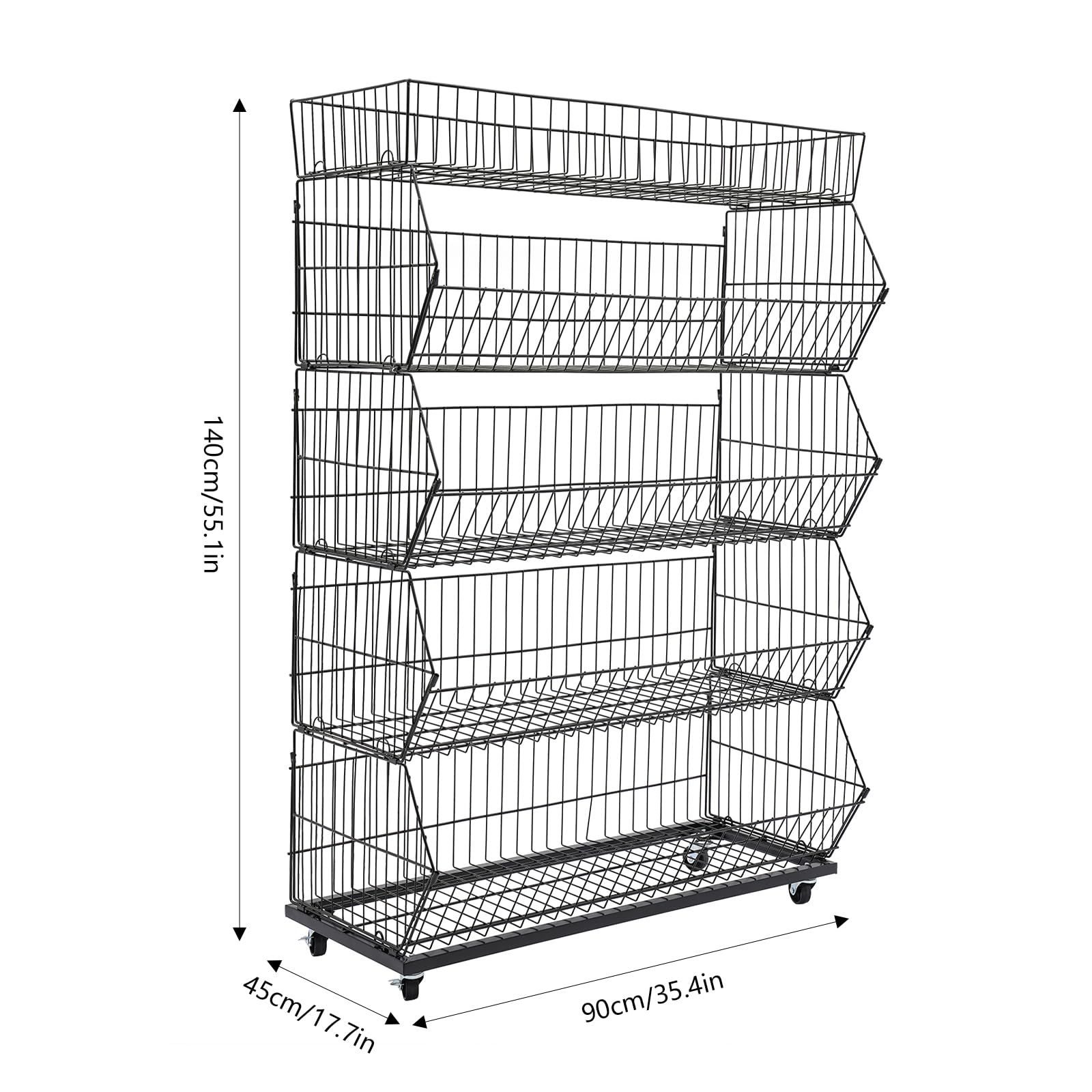 5-Tier Rolling Display Shelf for Retail Stores - 18