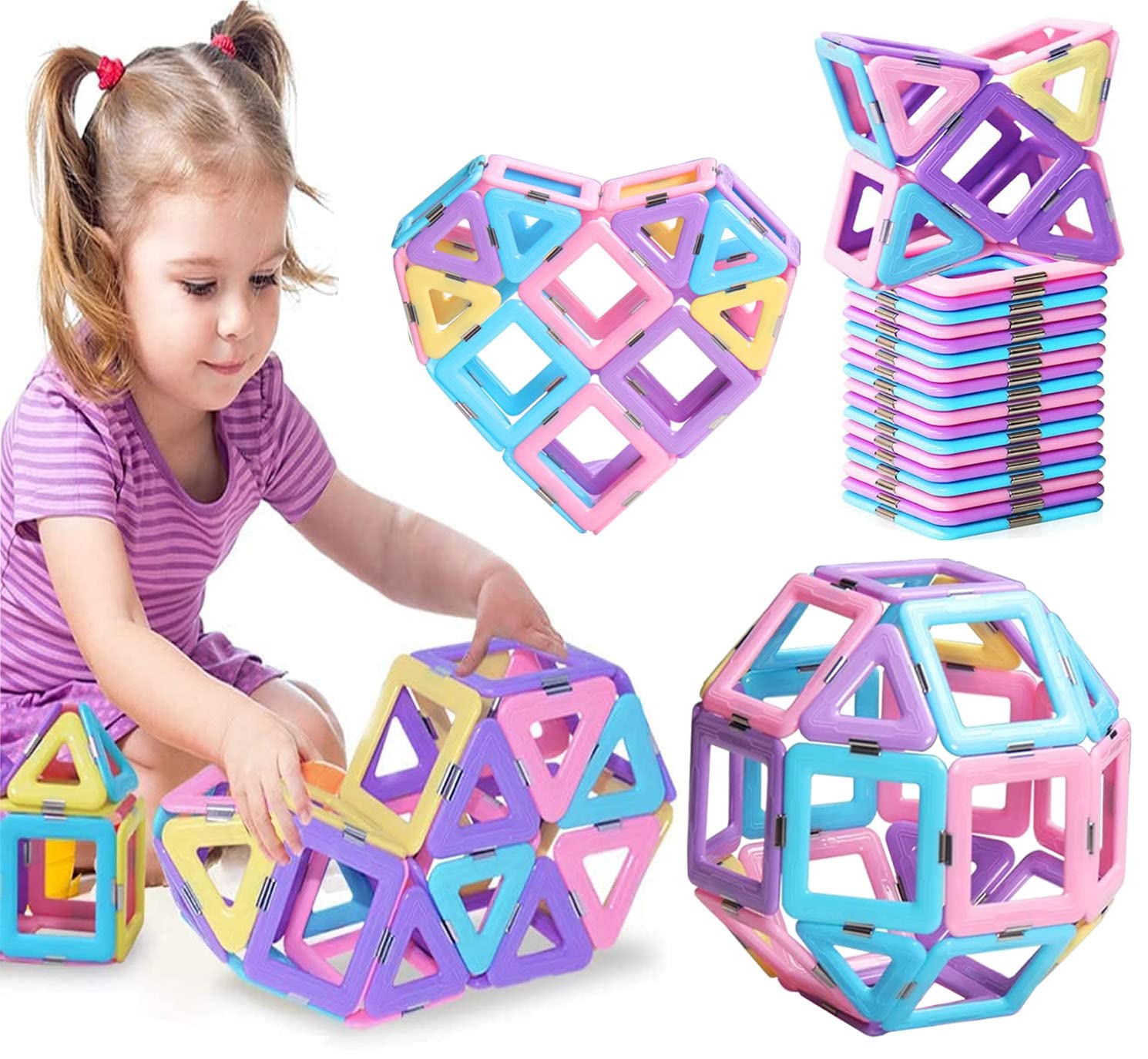 NICTOY 30PCS Magnetic Building Blocks for Kids - STEM Educational Toys for Boys & Girls Ages 3+ | 3D Magnetic Tiles Set for Castle Building, Creative Play & Learning | Perfect Birthday Gift & Classroom Activity