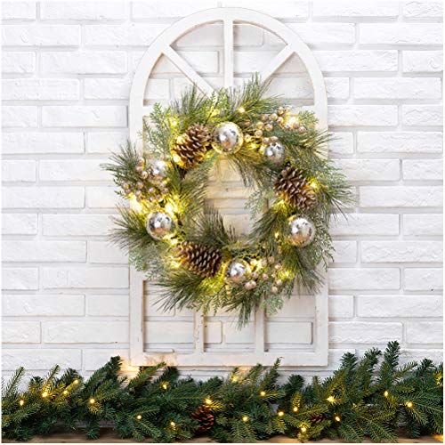 Silver Wreath & Window Frame