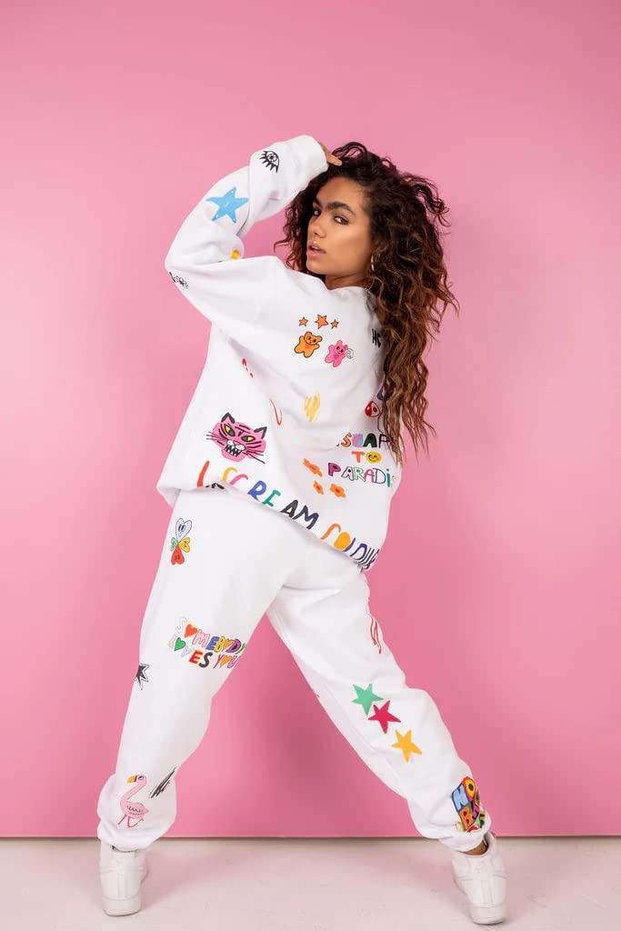 Mayfair Group Mayfair x @iscreamcolour Somebody Loves You Sweatpants - Cozy Lounge Pants for Women, Cute Valentine's Gift, Casual Comfort Wear at Home & Gym