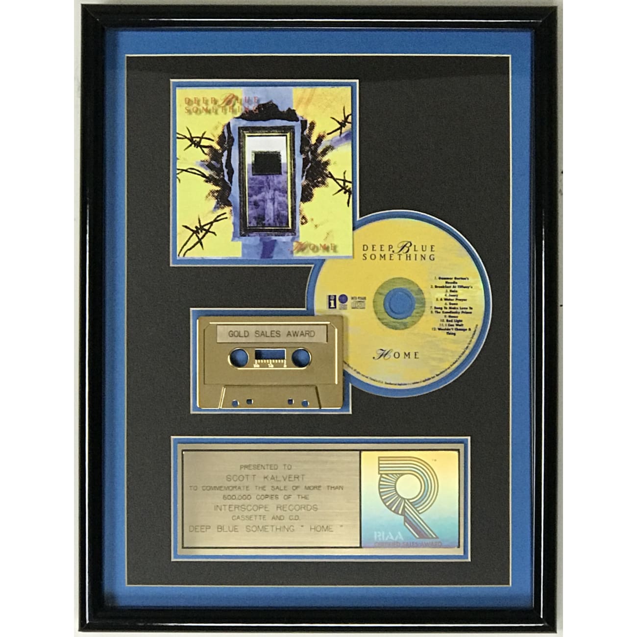 Deep Blue Something - Home RIAA Gold Album Award | Certified Music Collectible for Fans & Display