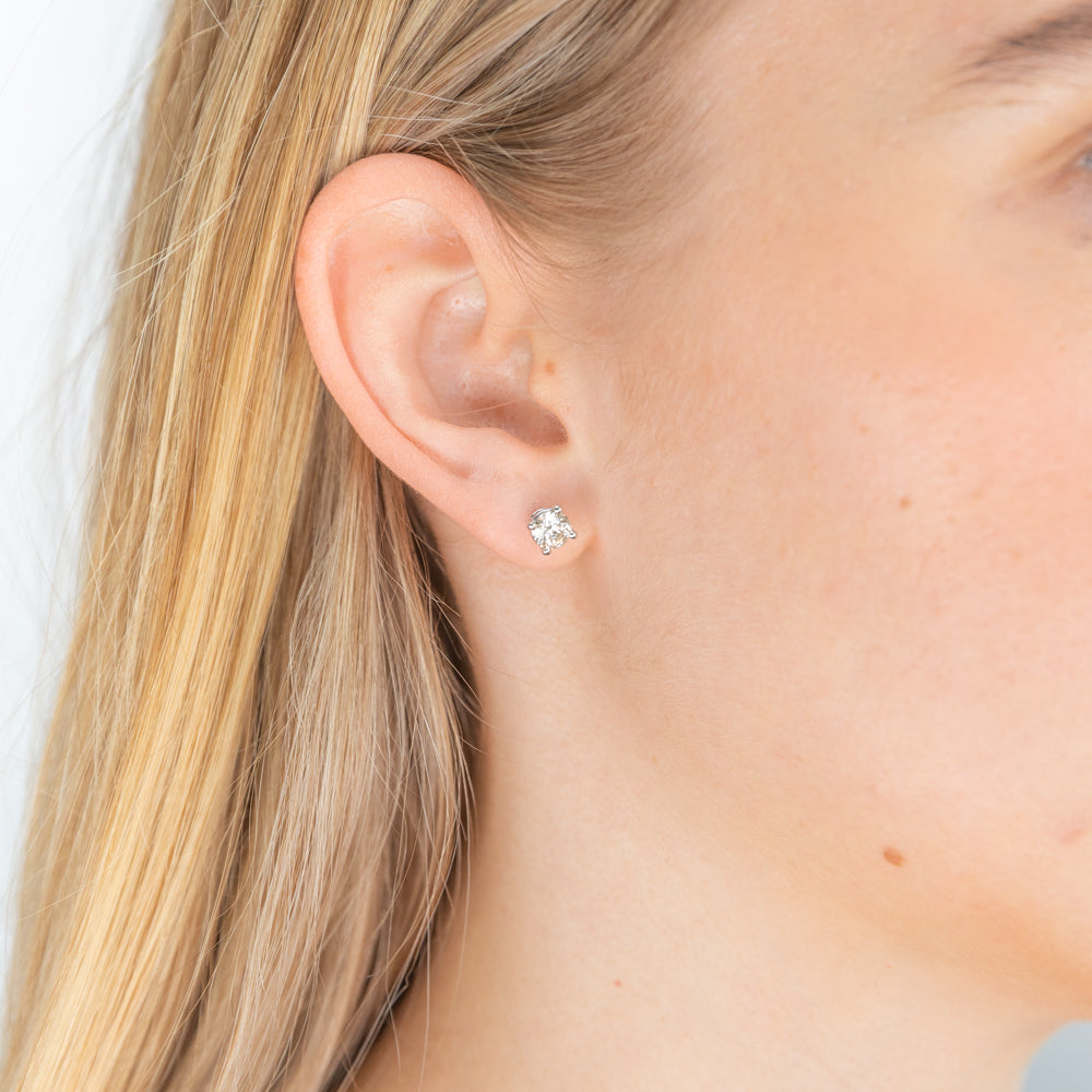 18K White Gold Screwback Stud Earrings with 1 Carat Diamonds - Elegant Jewelry for Weddings, Parties & Special Occasions