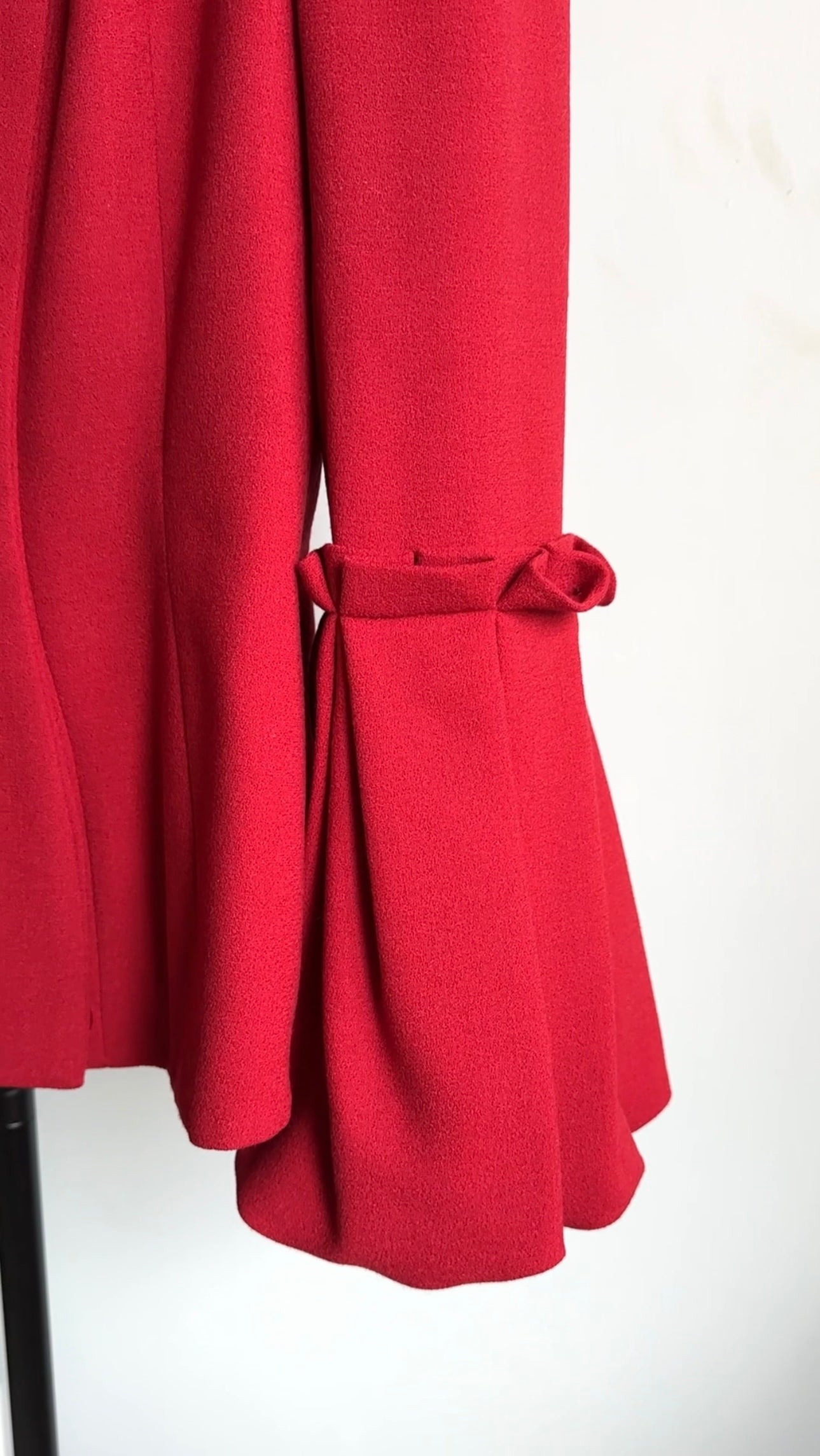 Alexander McQueen Red Wool Bell Sleeve Jacket Women's Size IT44 (US 8) - Elegant Office Wear & Evening Party Outfit