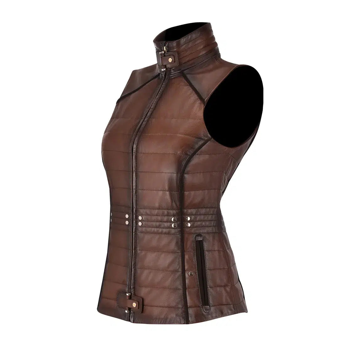 Women's Cuadra Brown Western Fashion Soft Lambskin Vest M276COC | Stylish Cowgirl Outfit for Rodeo, Country Music Festivals & Casual Wear