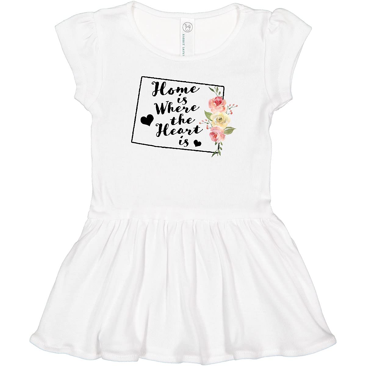 Inktastic Wyoming Home is Where The Heart is Watercolor Print Toddler Dress - Cute Casual Outfit for Girls, Playdates & Family Photos