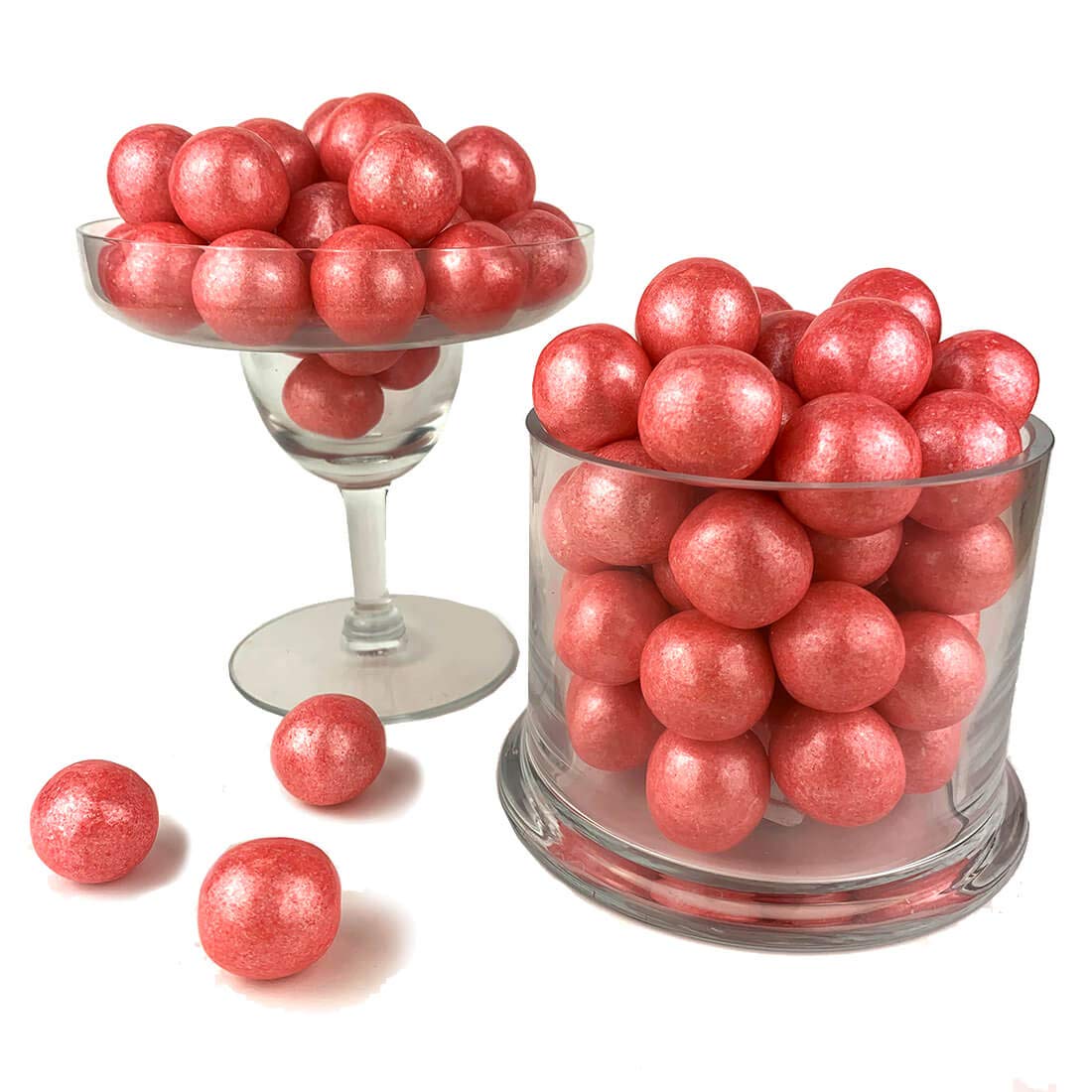 Color It Candy Shimmer Coral 1 Inch Gumballs - 2 Pound Bulk Bag for Weddings, Birthdays, Party Favors & Candy Buffets | Perfect for Table Centerpieces, Dessert Displays & Sweet Treat Stations