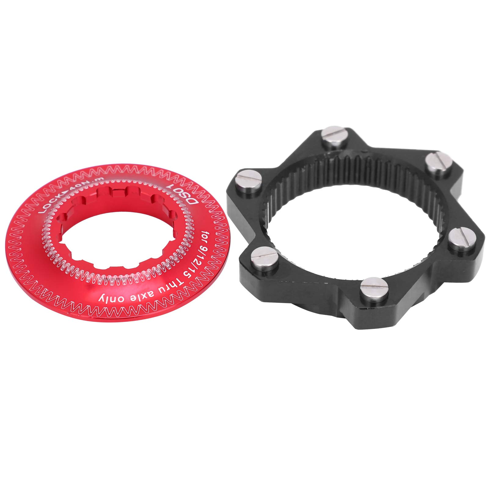 NITRIP Center Lock Adapter - Aluminum Alloy Bicycle Disc Brake Converter - Stable Bike Center Lock Adapter for Road & Mountain Bikes (Red & Black) - Perfect for Cycling Enthusiasts & Professional Riders