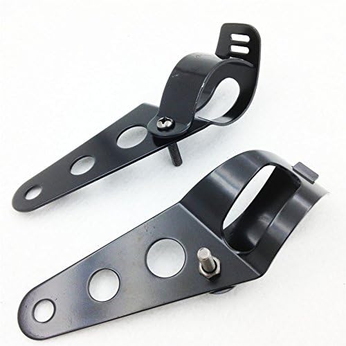 MT299-005-BK Headlight Brackets for 28-38mm Fork Tubes - Black Side Mount for Motorcycles
