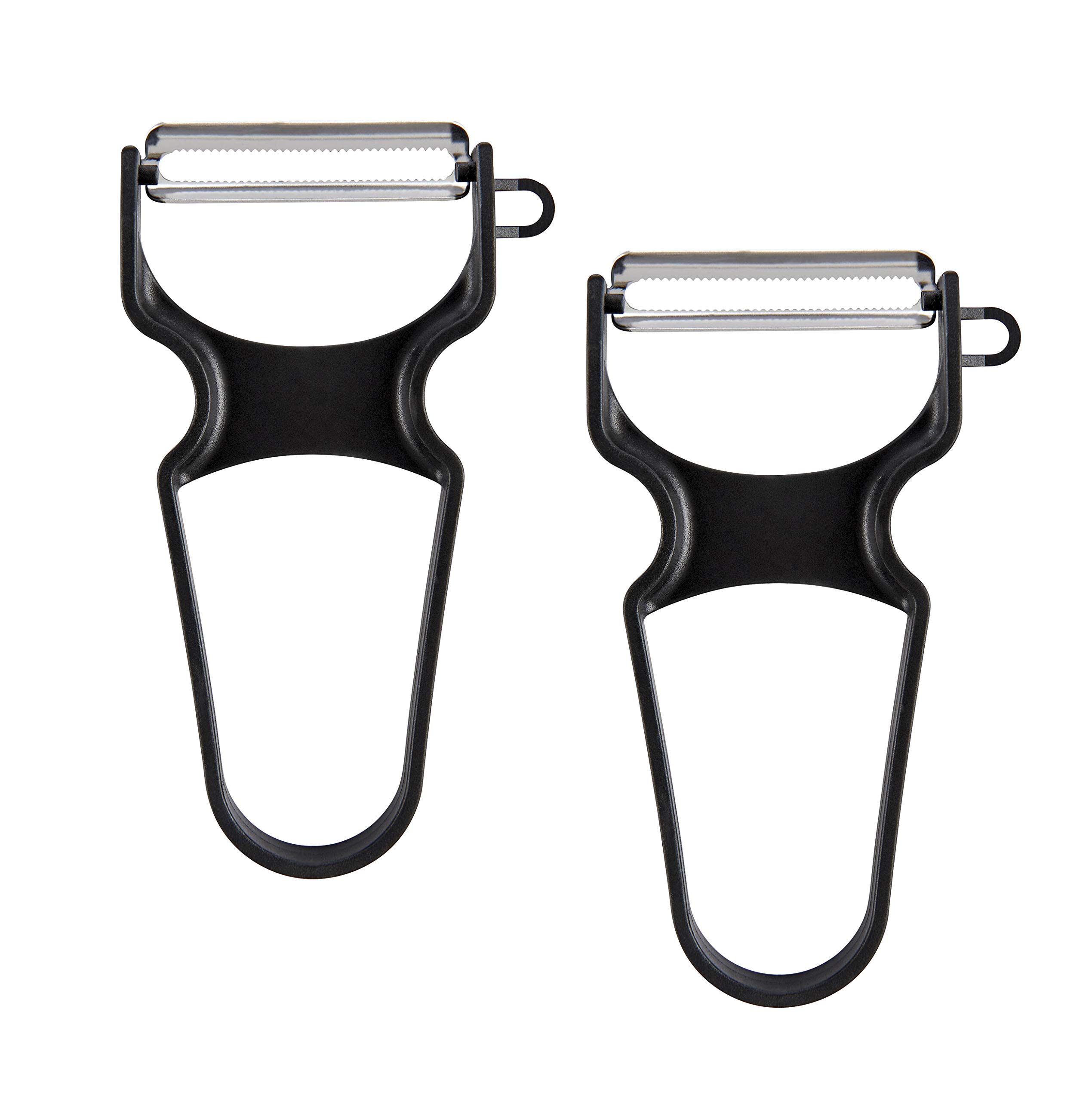 Premium Swiss Pro Y Peeler - Stainless Steel Blade, BPA Free, Ergonomic Design - Set of 2 Black Kitchen Peelers for Potatoes, Carrots & Fruits - Perfect for Home Cooking & Professional Chefs