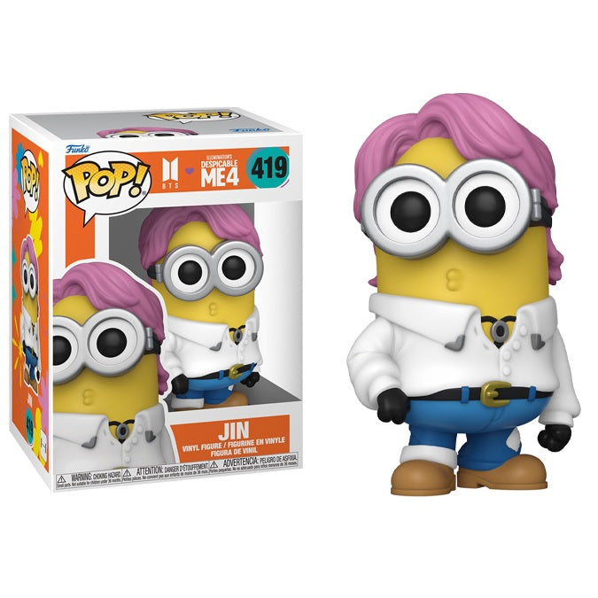 BTS x Despicable Me 4 Pop! Vinyl Figure Jin Minion Collectible Toy #419 - Perfect for K-Pop Fans, Movie Lovers & Collectors