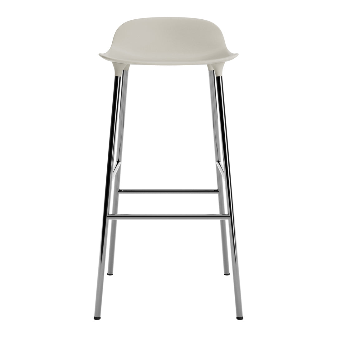 Modern Metal Bar Stools with Form Seat - Industrial Style Counter Height Stools for Kitchen Island, Home Bar & Dining Room