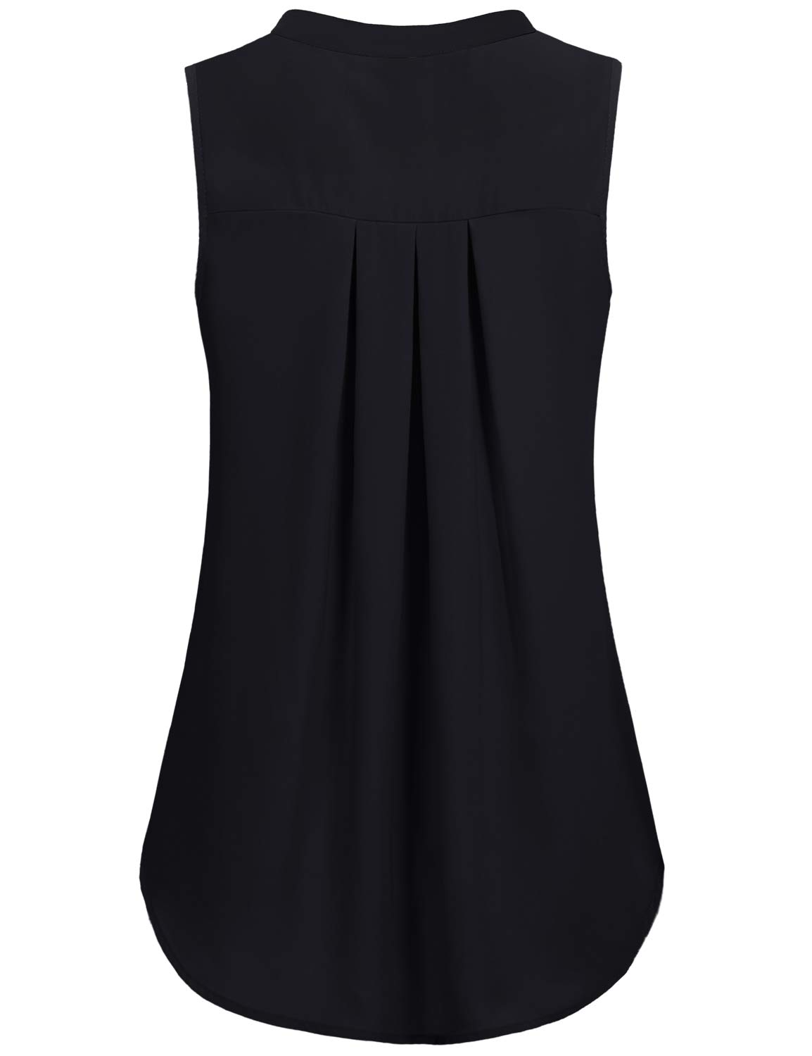 Women's Notch V-Neck Sleeveless Chiffon Blouse - Flowy Summer Top for Office, Party & Casual Wear
