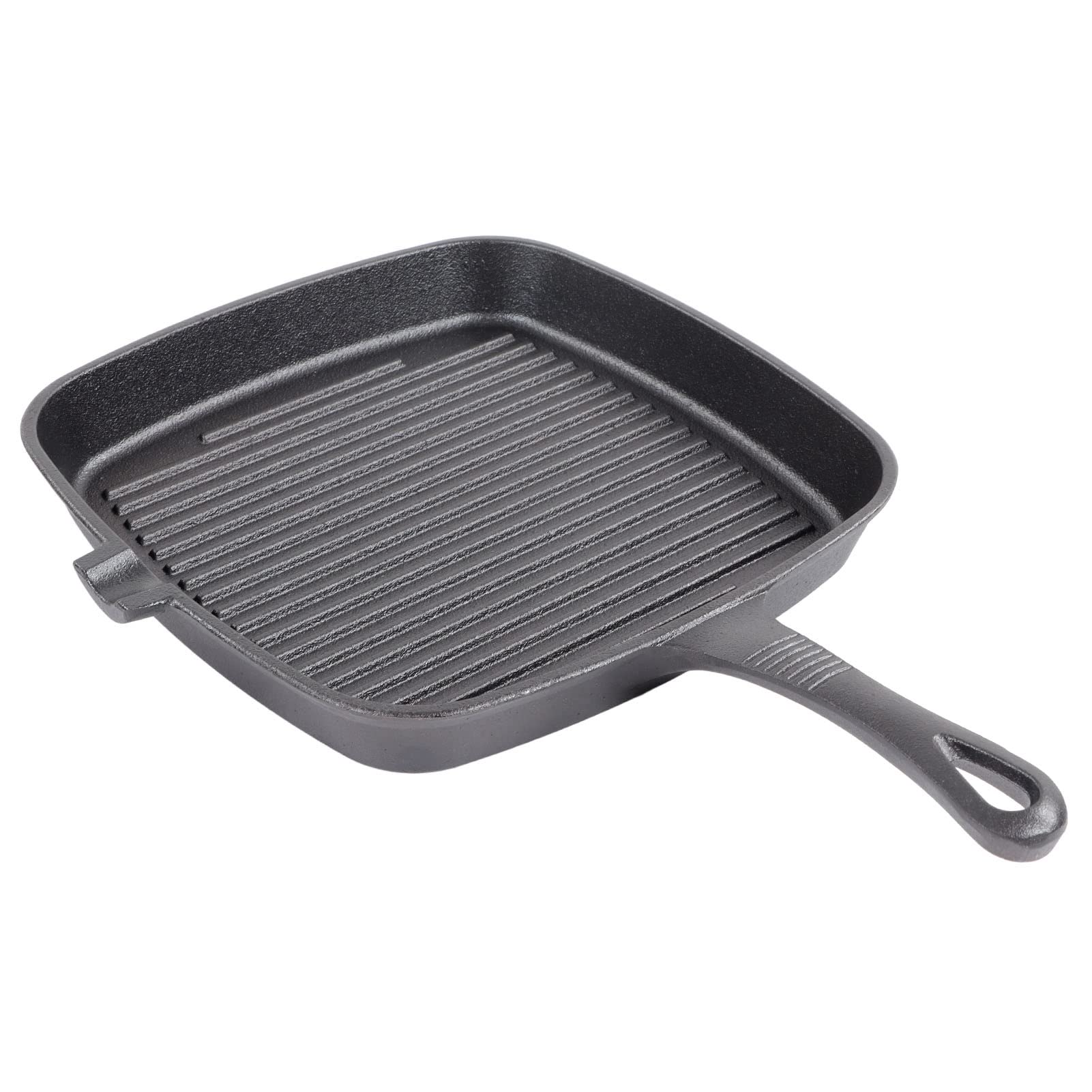 Cast Iron Bacon Grill Pan - Heavy Duty Ergonomic Skillet for Perfect Crispy Bacon - Ideal for Restaurants, Home Kitchens & Outdoor Camping Cooking