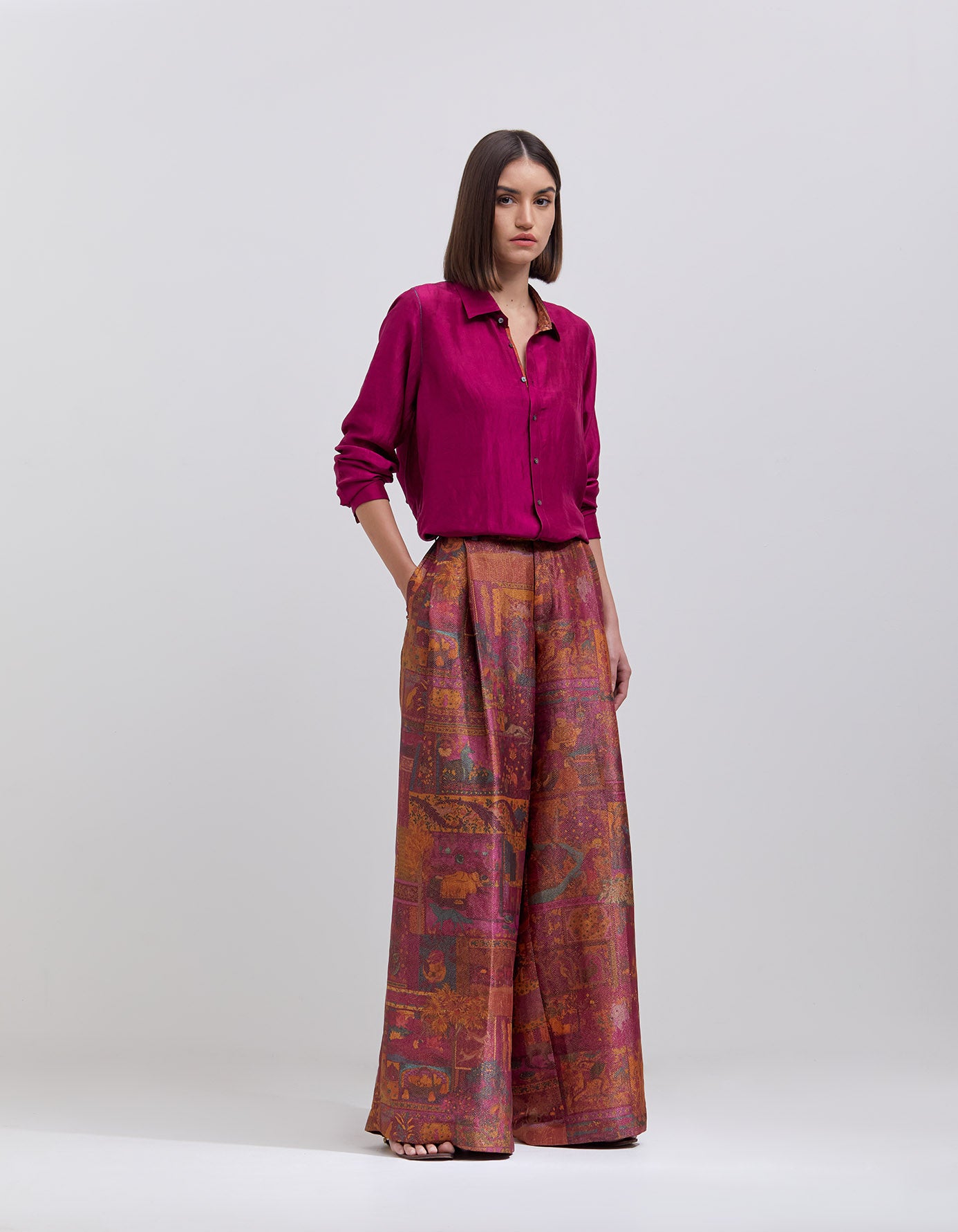 Luxury Oversized Silk Shirt for Women - Elegant Purple Blouse for Casual & Office Wear | Perfect for Layering & Special Occasions
