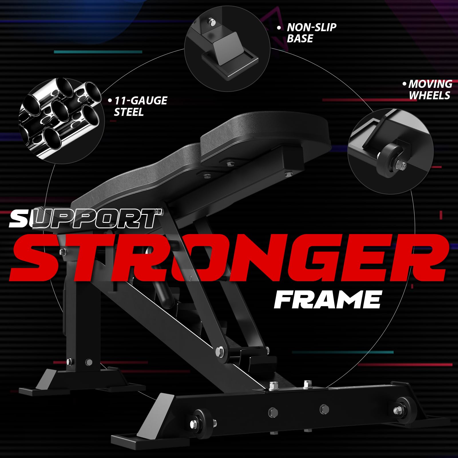 Mikolo Adjustable Weight Bench for Strength Training - 7 Back Positions for Full Body Workout | Home Gym Equipment for Men & Women | Perfect for Weight Lifting, Dumbbell Exercises & Home Fitness Routines