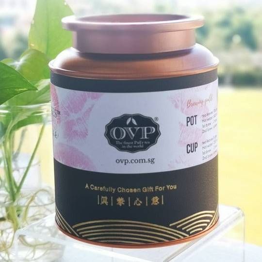Premium Golden Kisses Old Village Shou PuEr Tea - Aged Tea Nuggets in Tin Canister | Authentic Chinese Fermented Pu-erh Tea for Relaxation, Meditation & Gift Giving