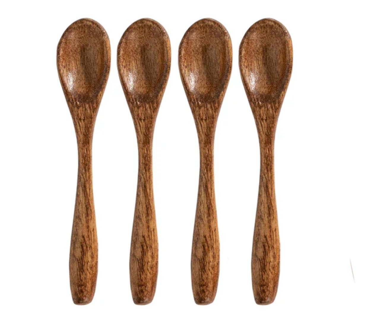 Juliska Wood Petite Spoons Set of 4 - Elegant Small Wooden Spoons for Dessert, Tea, Coffee, and Appetizers - Perfect for Entertaining, Gifts, and Everyday Dining