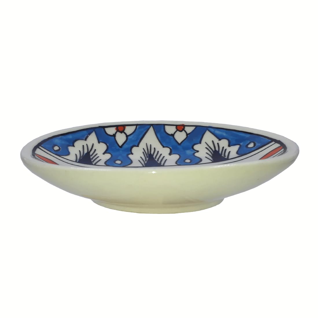 Hand Painted Floral Ceramic Soap Dish Tray - Elegant Soap Holder for Bathroom, Kitchen & Office Decor - Blue Ceramic Soap Case with Drainage - Perfect for Spa, Guest Bathrooms and Vanity Organization
