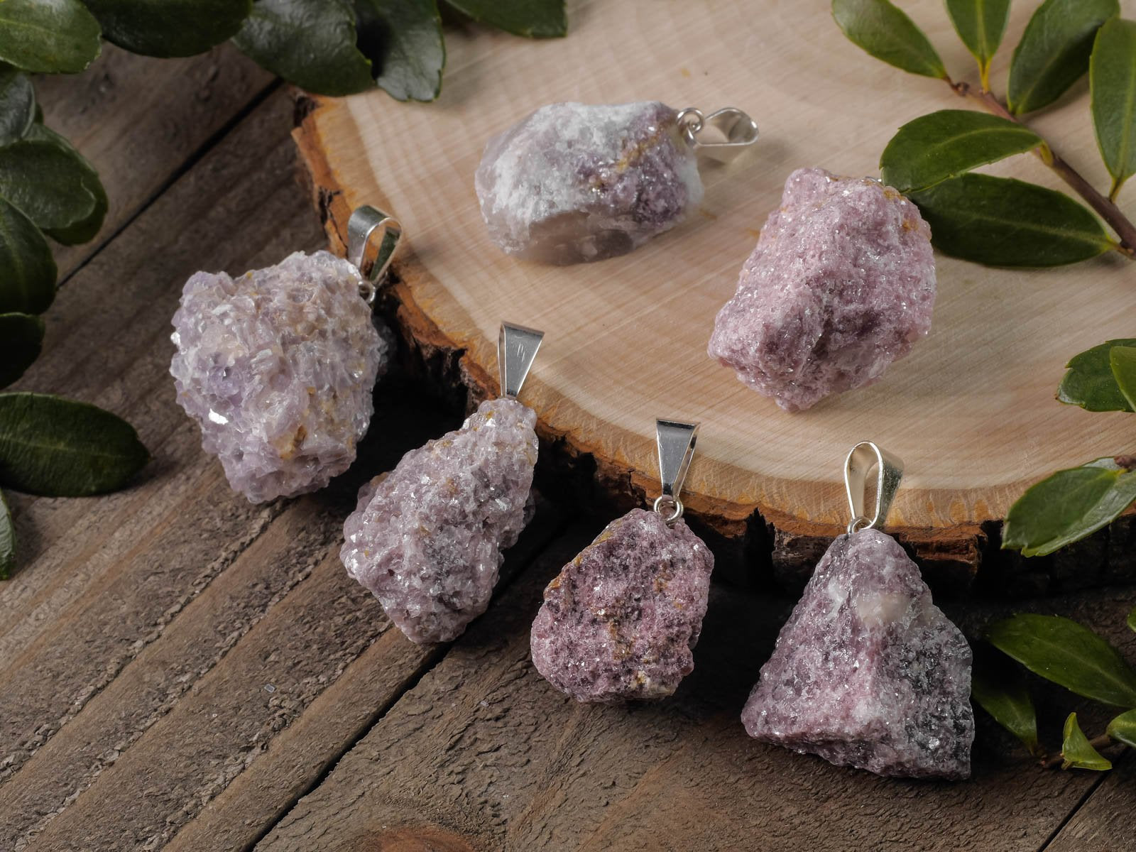 Raw Lepidolite Crystal Pendant Necklace - Natural Healing Stone Jewelry for Anxiety Relief & Stress Reduction | Handmade Spiritual Gift for Women, Meditation & Energy Balancing