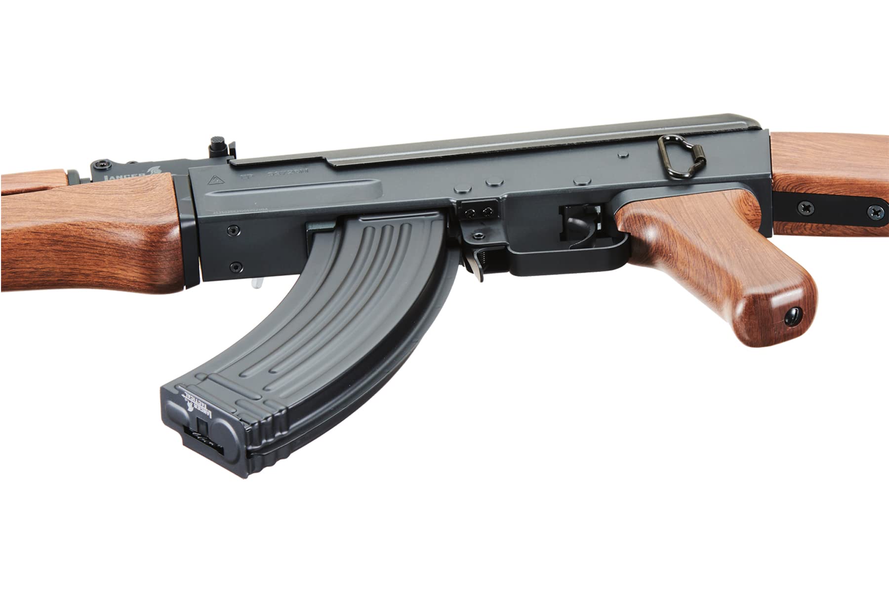 Lancer Tactical Gen 2 Full Metal AK-47 Airsoft AEG Rifle with Battery & Charger - 400 FPS High Power Electric Airsoft Gun - Wood Stock for Outdoor Airsoft Battles & Tactical Training (LT-728-G2)