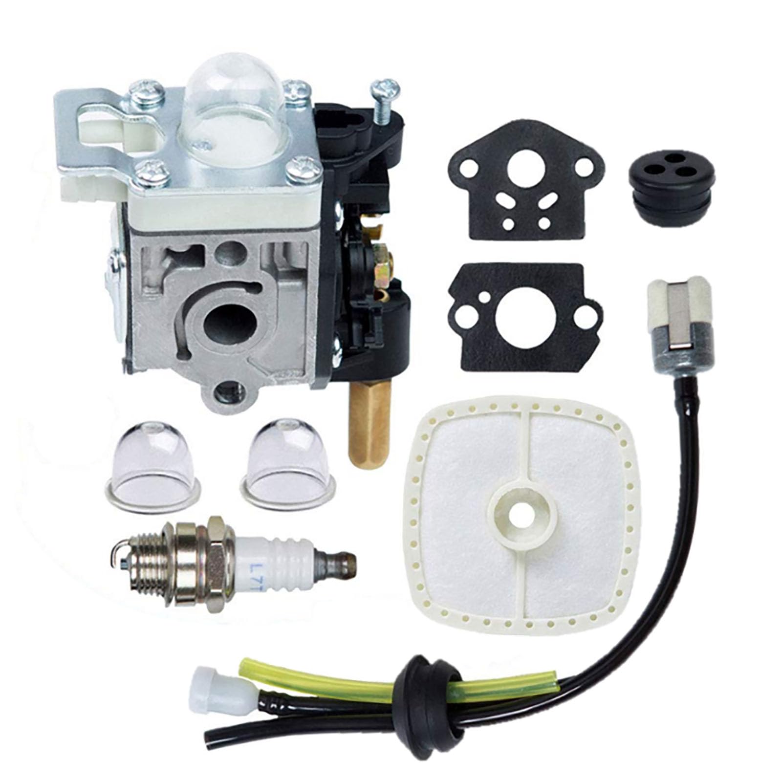 SRM-210 GT-200R Carburetor Kit with Spark Plug, Primer Bulb & Air Filter - Compatible with Echo SRM-230 HC-150 PE-200 PPF-210 PAS-230 - Perfect for Weed Eater, String Trimmer, Hedge Trimmer & Lawn Edger Maintenance & Repair