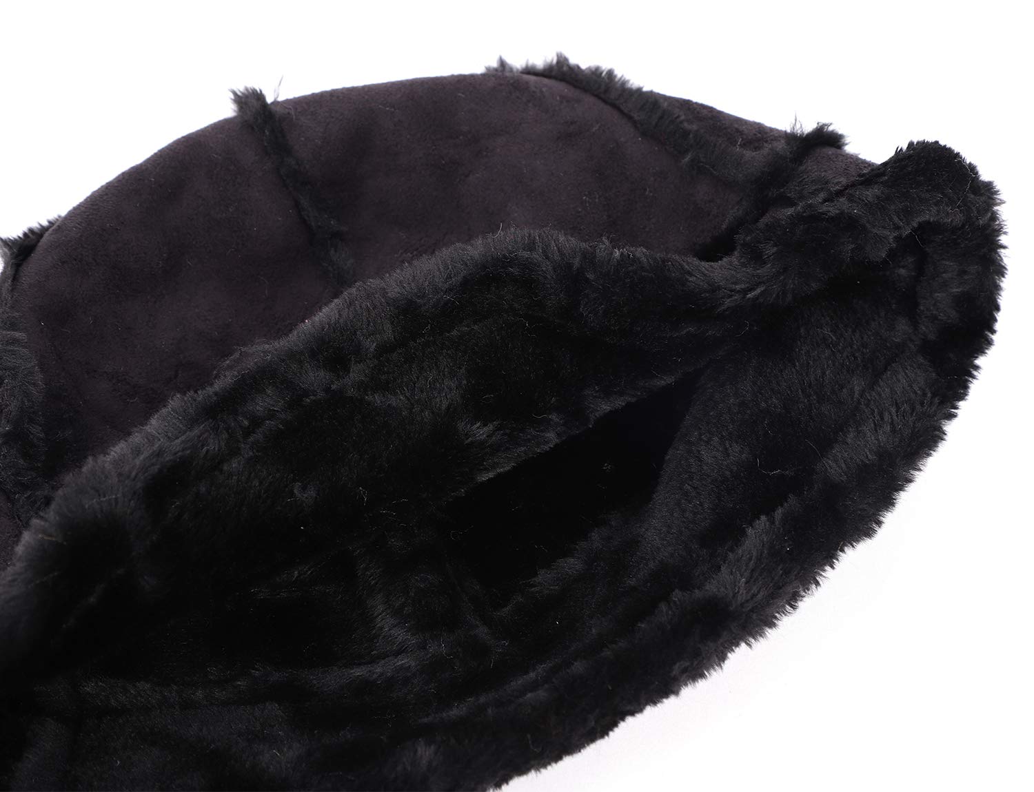 XGOPTS Women's Shearling Sheepskin Winter Bucket Hat - Warm Faux Fur Beanie for Cold Weather - Cozy Winter Hat for Outdoor Activities, Skiing, and Snowboarding