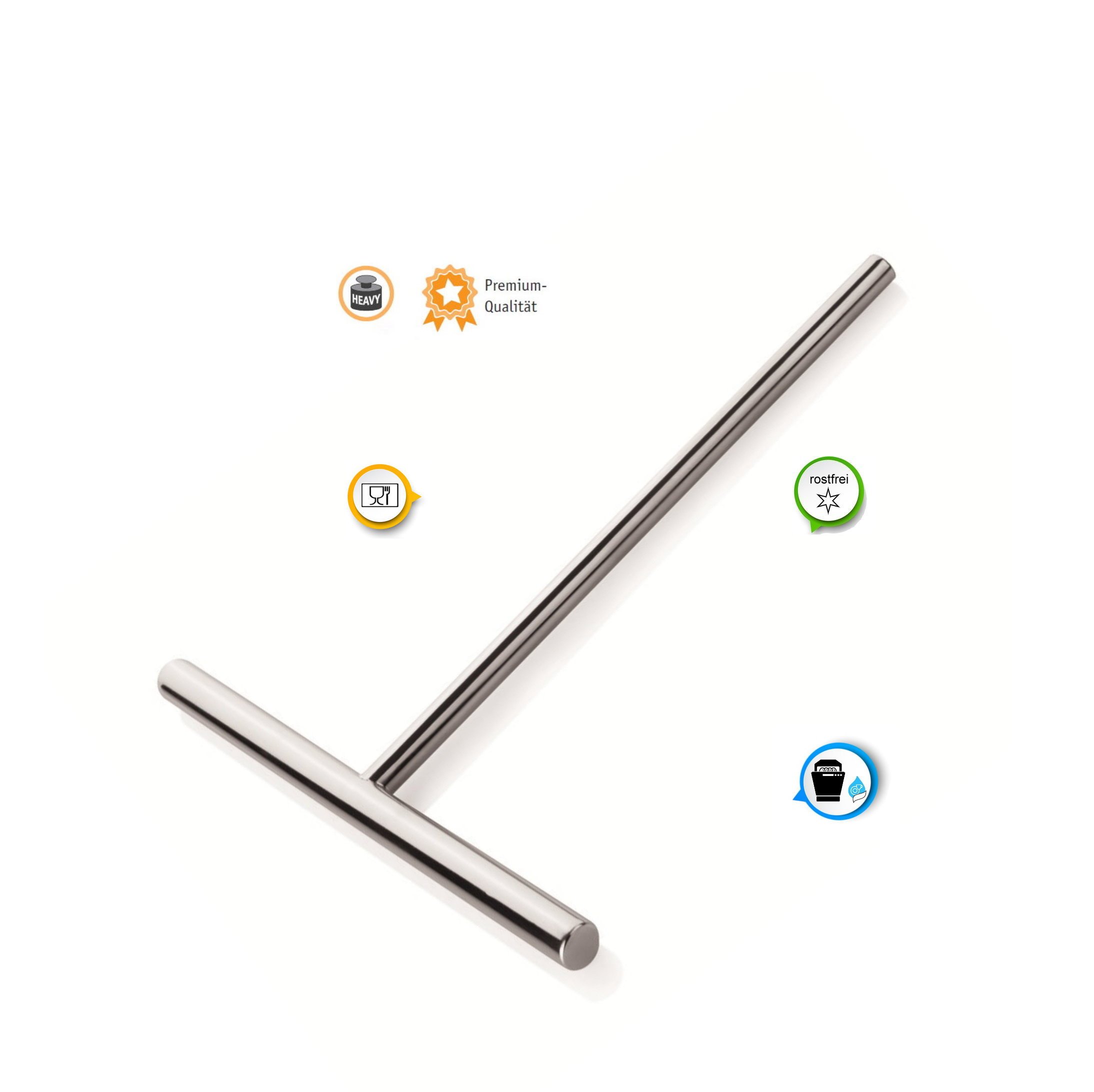 Kerafactum 20cm Stainless Steel Stendipasta Crepe Maker - Long Handle Dough Spreader for Perfect Crepes & Pancakes - Ideal for Home Kitchens, Breakfast Restaurants & Catering Events