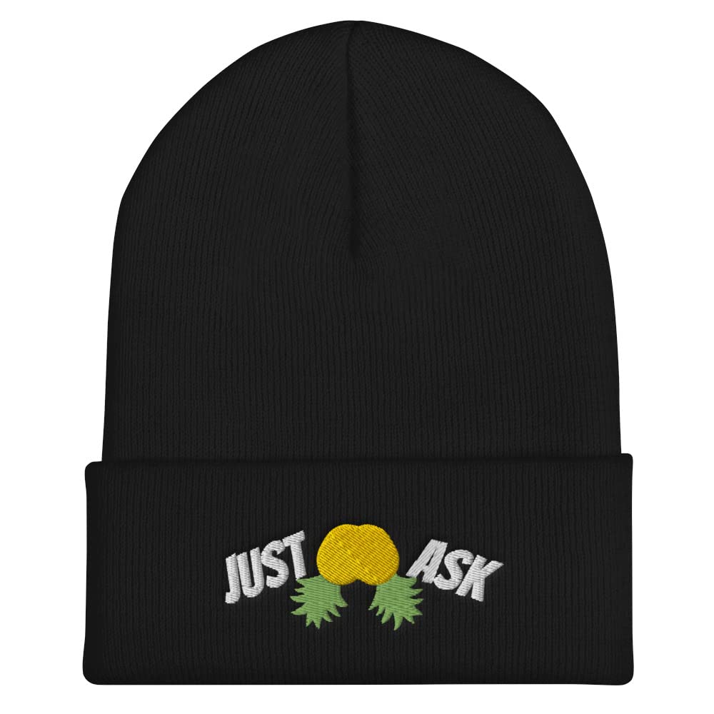 Upside Down Pineapple Beanie Hat - Funny Pineapple Meme Winter Hat with Cuffed Design - Perfect for Parties, Gifts & TikTok Trends