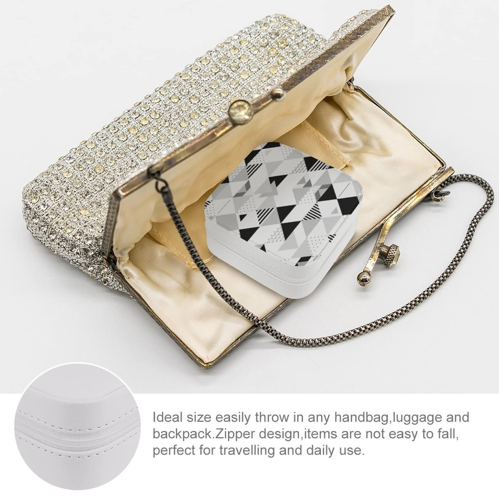 Women's PU Leather Jewelry Box - Compact Travel Jewelry Organizer Case with Storage for Rings, Earrings, Necklaces & Bracelets | Perfect for Travel, Home Display & Gift Giving