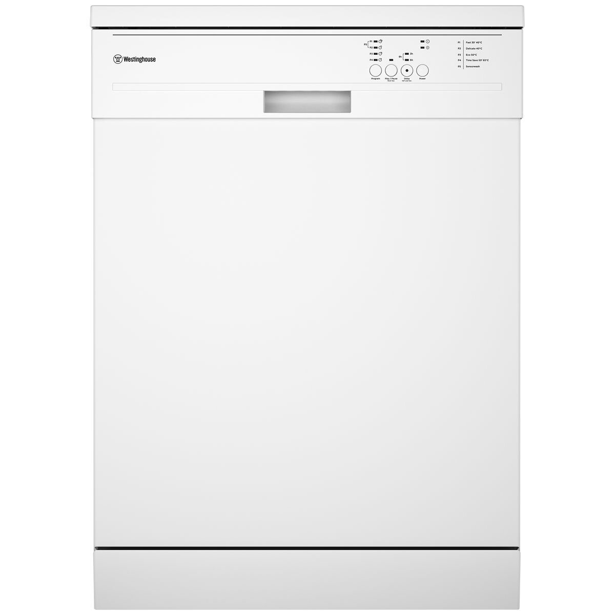 Westinghouse WSF6602WB Freestanding Dishwasher with Sensor Wash - White | Energy Efficient, Quiet Operation for Modern Kitchens