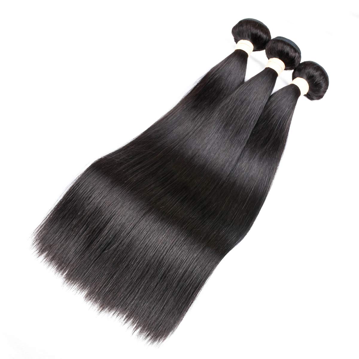 100% Brazilian Straight Virgin Human Hair Bundles with Lace Closure (22