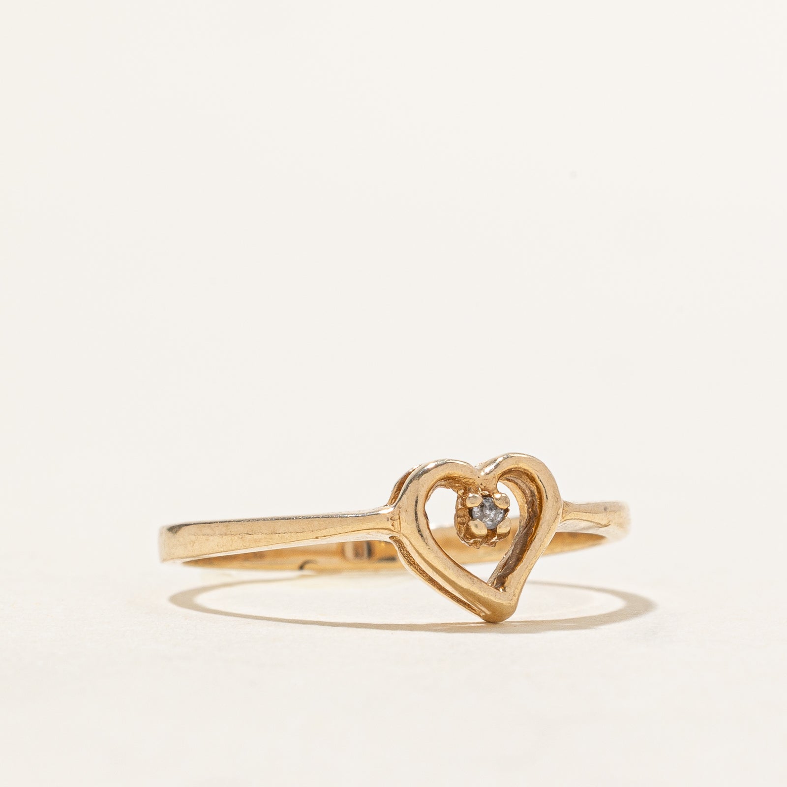 0.005ct Diamond Open Heart Ring - Size 7 | Elegant & Dainty Jewelry for Women | Perfect for Valentine's Day, Anniversary & Romantic Gifts