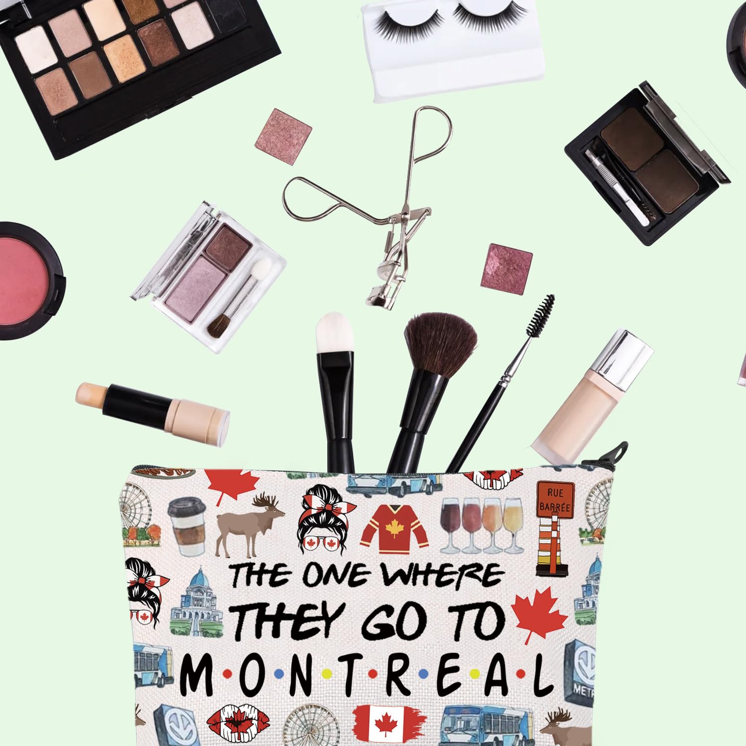 FOTAP Montreal Themed Makeup Bag - Stylish Travel Cosmetic Organizer for Women, Perfect Canada Souvenir & Housewarming Gift - Ideal for Travel, Vacation, and Daily Use
