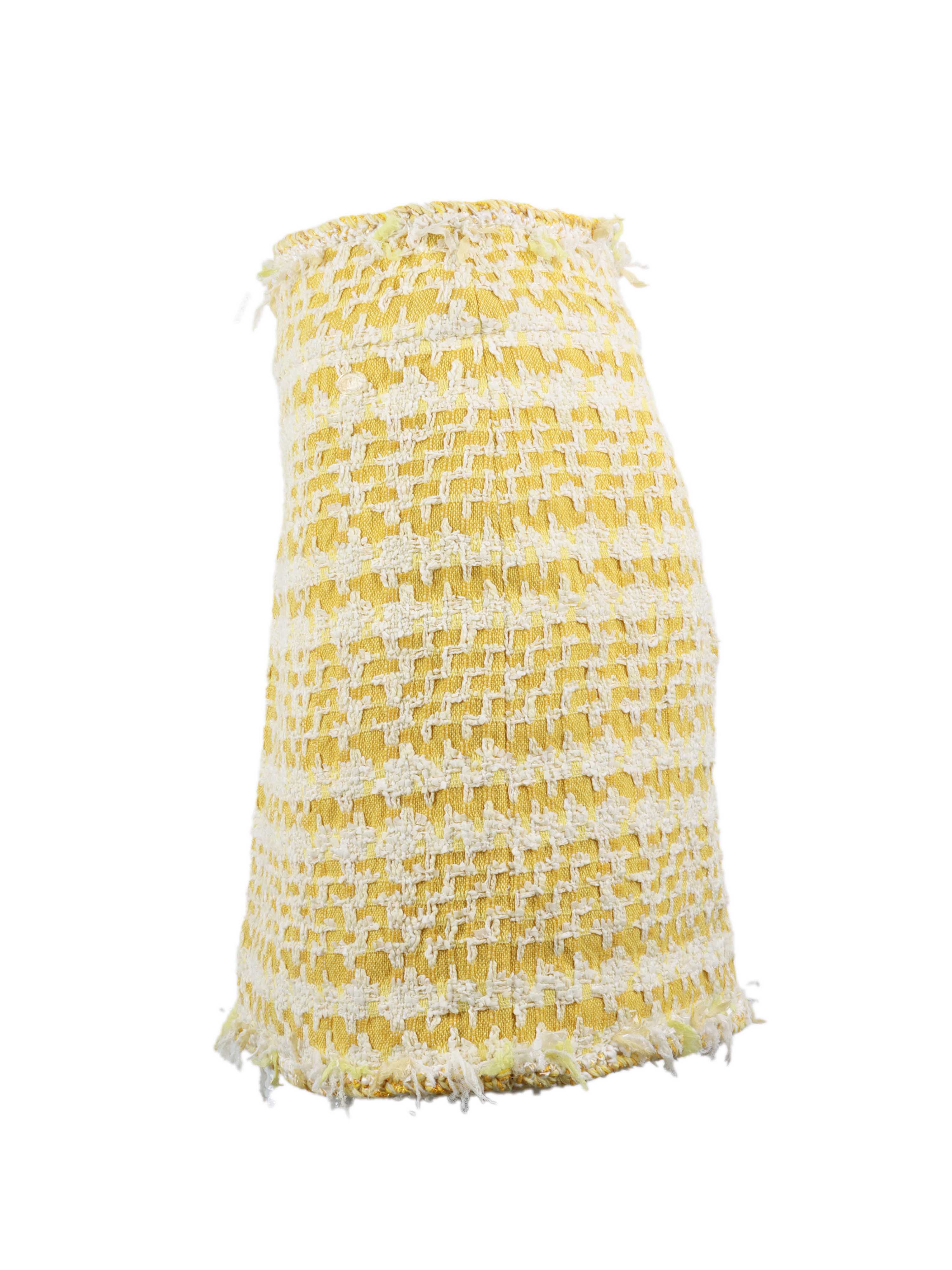 Chanel Yellow Tweed Mini Skirt for Women - Luxury Designer Fashion Skirt for Party, Dinner & Special Occasions