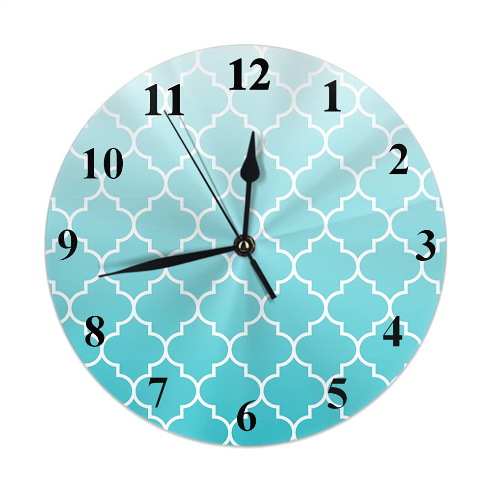 WONDERTIFY 10 Inch Turkish Mosque Window Wall Clock - Traditional Ramadan Mubarak Decor, Silent Non-Ticking Round Clock, Battery Operated - Perfect for Muslim Home Decor, Islamic Prayer Room, and Ramadan Gift Ideas