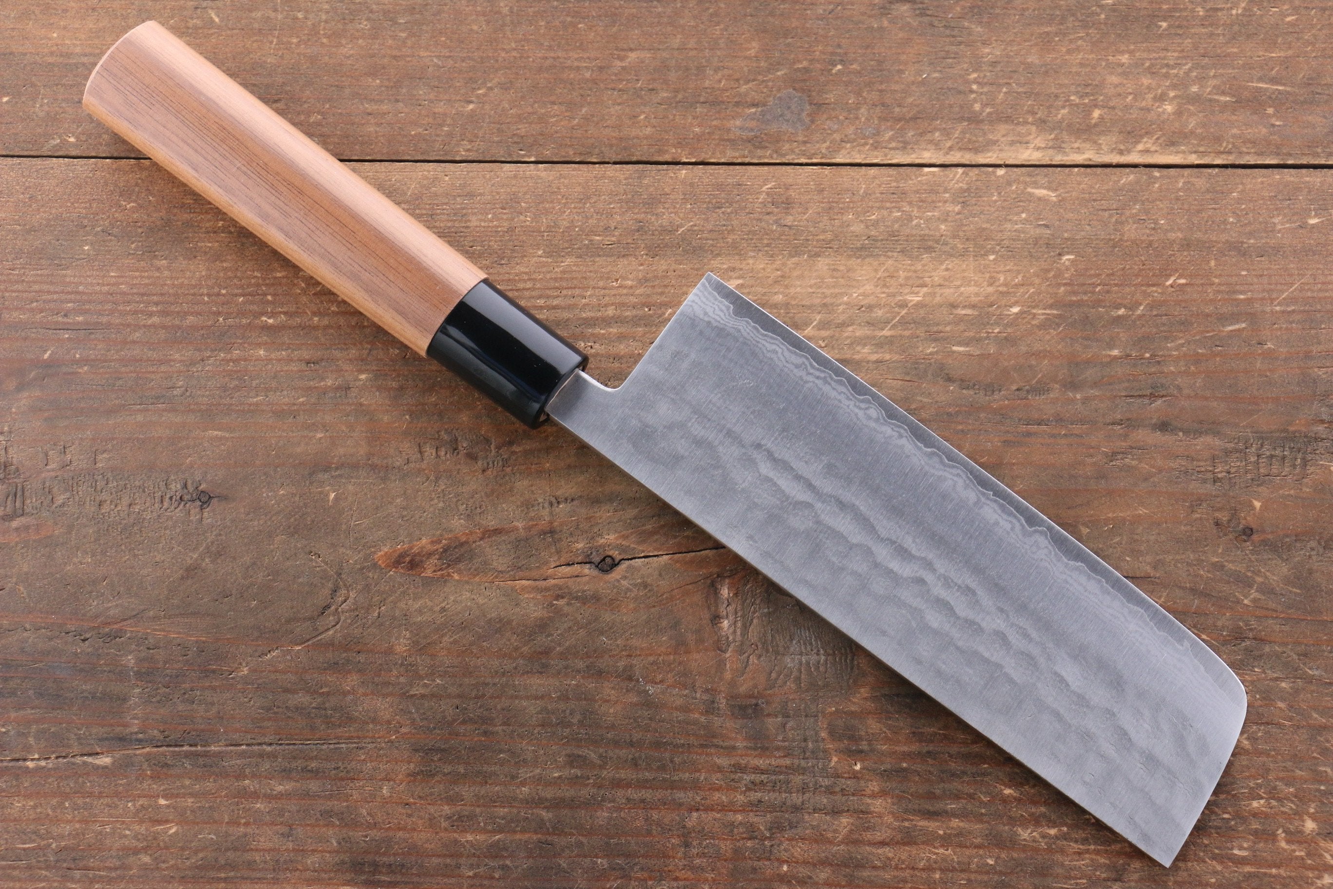 Premium Kunihira Tanryu VG1 Damascus Nakiri Knife 165mm - Japanese Chef Knife with Walnut Handle for Professional Chefs & Home Cooking - Perfect for Slicing Vegetables, Herbs & Sushi Prep