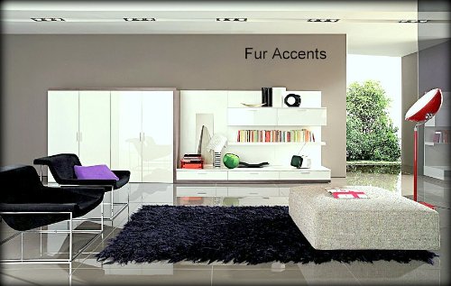 Premium 6x5 Faux Fur Black Bear Rug - Soft Shaggy Long Hair Accent Throw Carpet for Living Room, Bedroom Decor - Multiple Sizes & Colors Available - Cozy Home Decor Gift Idea