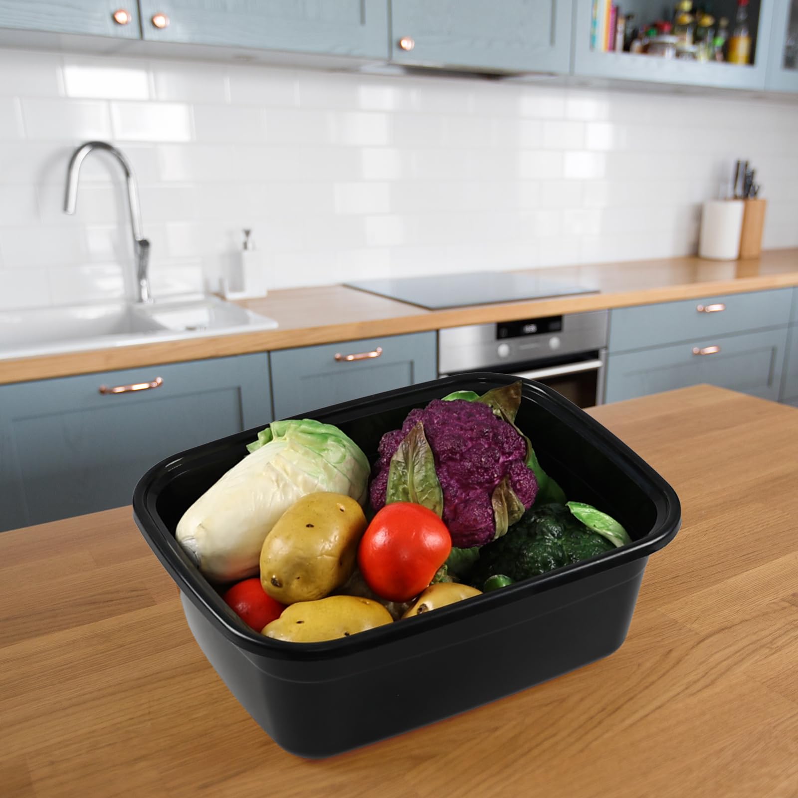 Ggbin 4-Pack 12 Quart Rectangular Plastic Wash Basin - Small Dishpan Wash Tub for Kitchen, Bathroom & Laundry - Durable Black Plastic Utility Tub for Washing Dishes, Clothes & Household Cleaning
