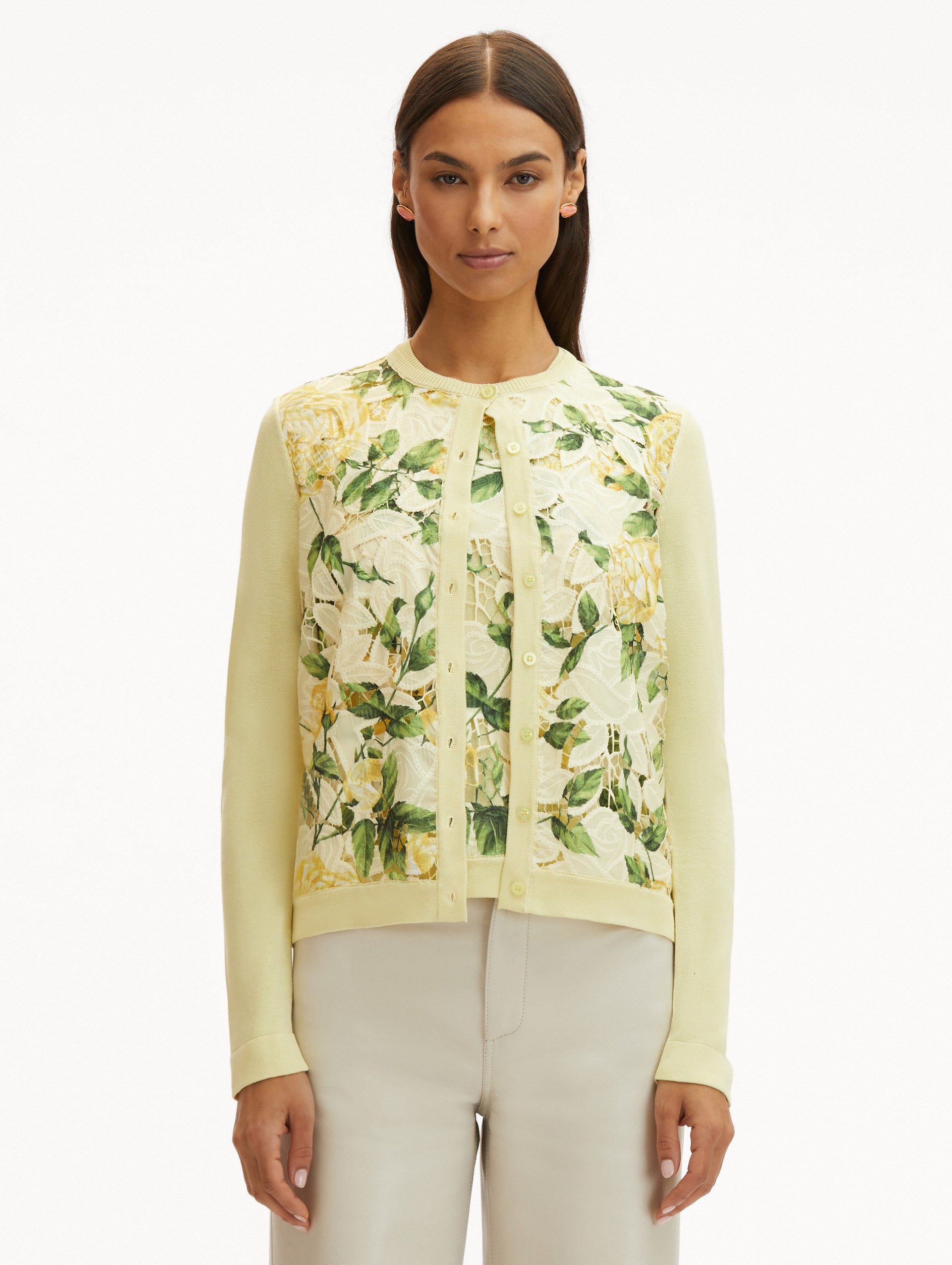 English Rose Guipure Inset Cardigan - Elegant Lace Knit Sweater for Women | Perfect for Weddings, Tea Parties & Romantic Outfits