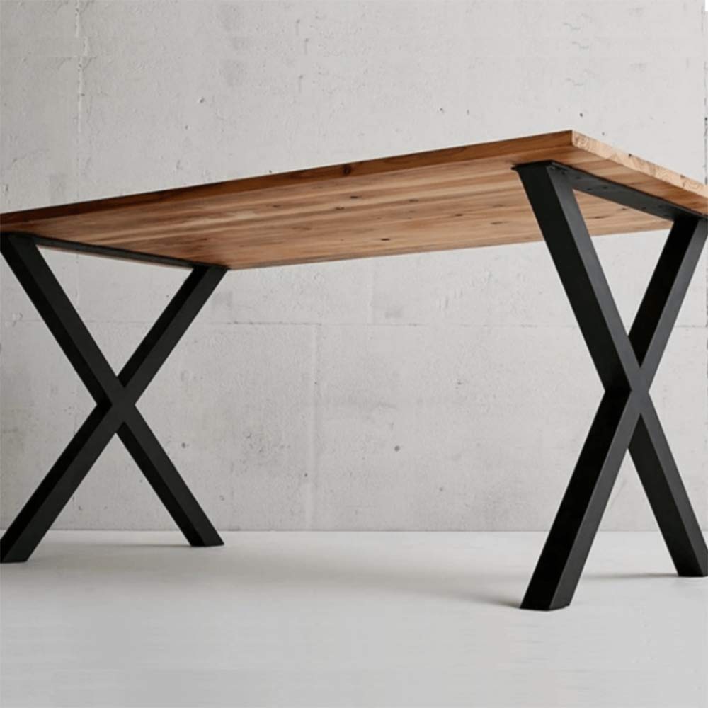 Heavy Duty Black Metal X-Shaped Table Legs - 24x28 Inches (60x70cm) Industrial Desk & Bench Legs for Dining, Coffee, Bar & Office Furniture - Set of 2 - Perfect for Modern Home, Restaurant & Workspace Decor