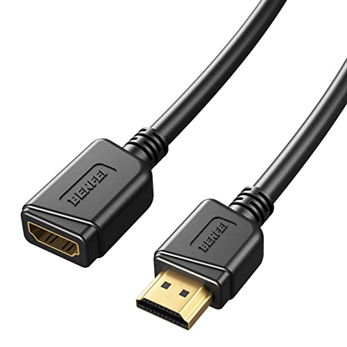 BENFEI Male to Female HDMI Extension Cable - 1ft High-Speed HDMI Extender for Home Theater, Gaming, and Office Setup