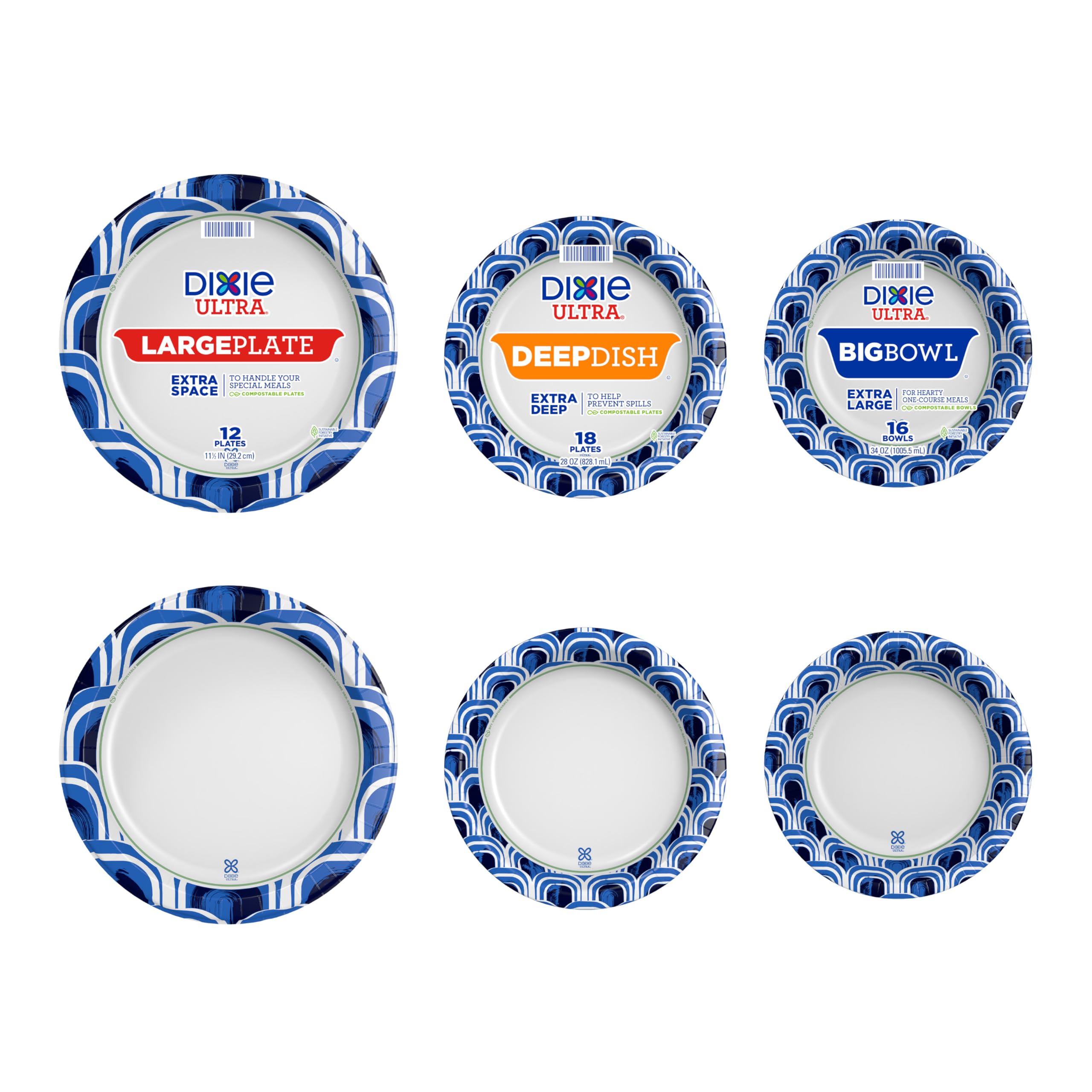 Dixie Ultra Large 11 Inch Paper Plates - 25 Count, 3X Stronger & Heavy Duty | Microwave-Safe, Soak-Proof & Cut Resistant | Perfect for BBQs, Parties & Messy Meals