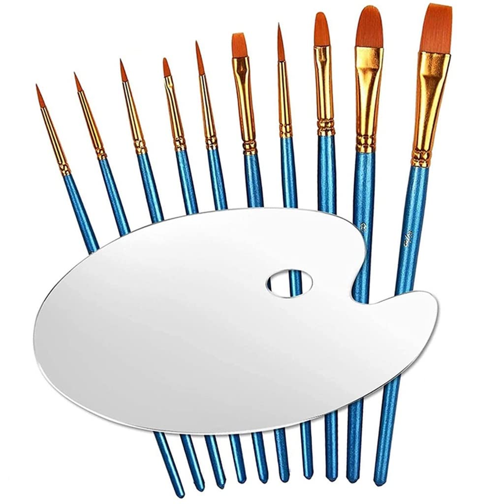 **Kids Acrylic Paint Brush Set - 12 Pack Art Paintbrushes for Canvas, Rock & Watercolor Painting - Includes Paint Palettes & Painting Pens - Perfect for School Projects, DIY Crafts & Home Art Activities**