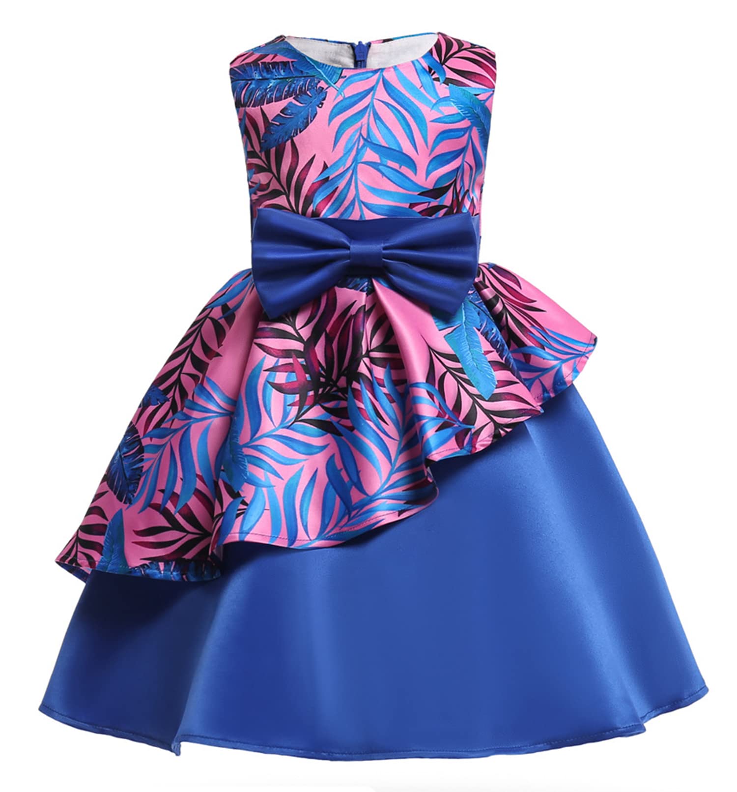 Floral Print Girls Summer Dress - Sleeveless Princess Tutu Dress for Party, Wedding & Special Occasions | Perfect for Birthday Celebrations, Photo Shoots & Outdoor Events