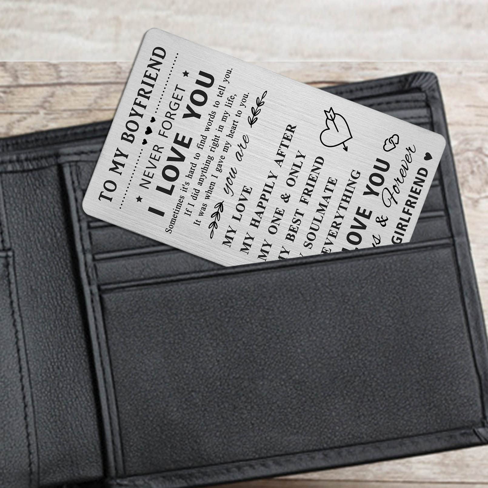 Romantic Boyfriend Birthday Card & Wallet Gift for Him - Perfect for Anniversaries & Special Occasions