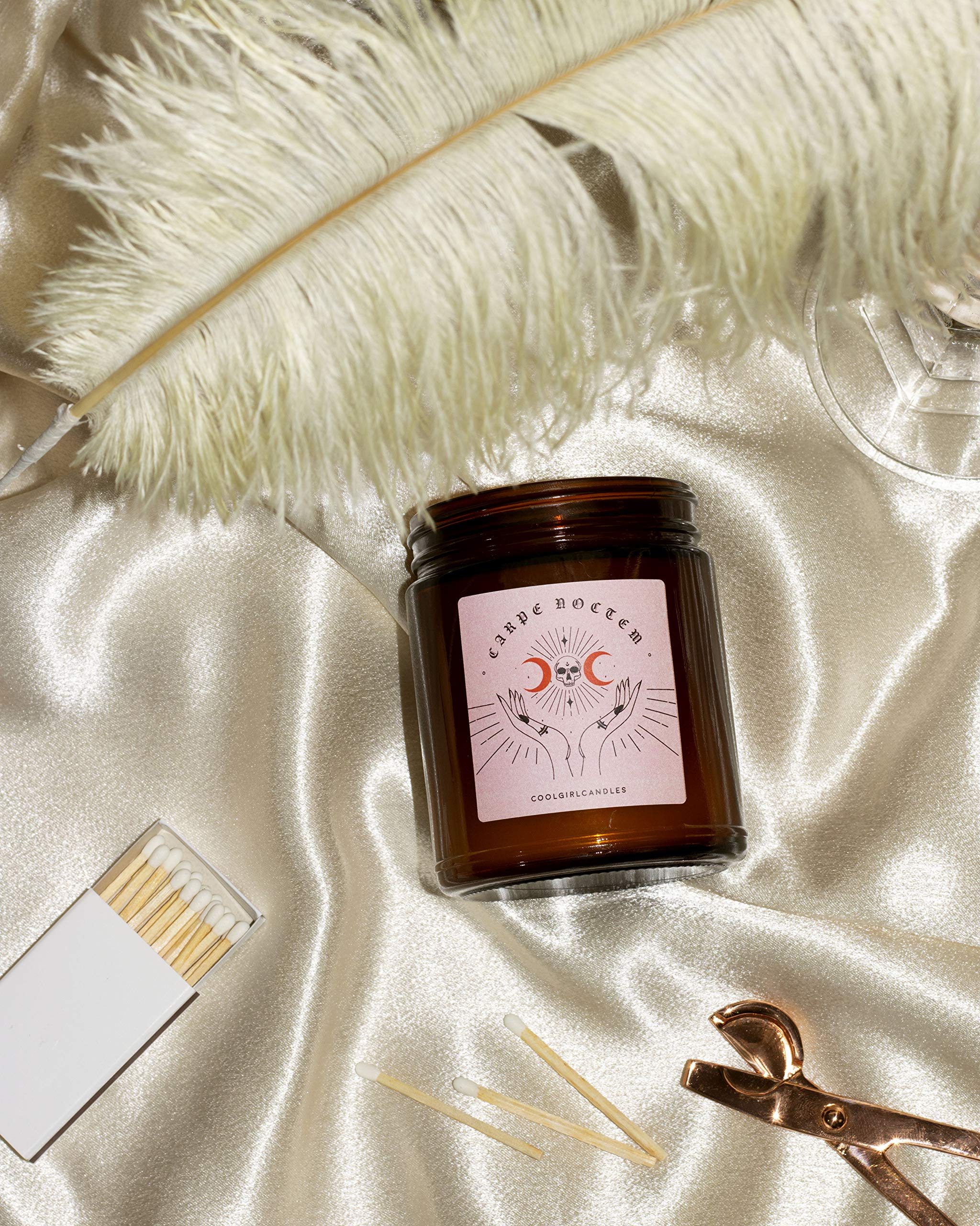 Luxury Masculine Scented Candle - Carpe Noctem with Bergamot, Black Pepper & Lavender | 9oz Coconut Soy Wax Candle (55 Hour Burn Time) | Strong Home Fragrance for Dark Academia Decor | Perfect for Bedroom, Office & Cozy Evenings