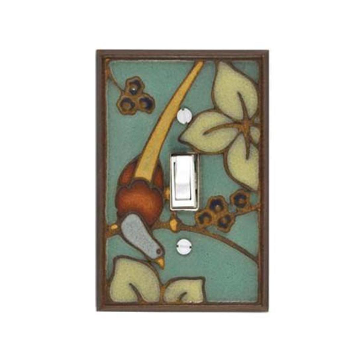 All Fired Up Single Switch Plate Cover - Decorative Bird on Branch Design #AG141 | Perfect for Home Decor, Bedroom & Living Room Wall Accents