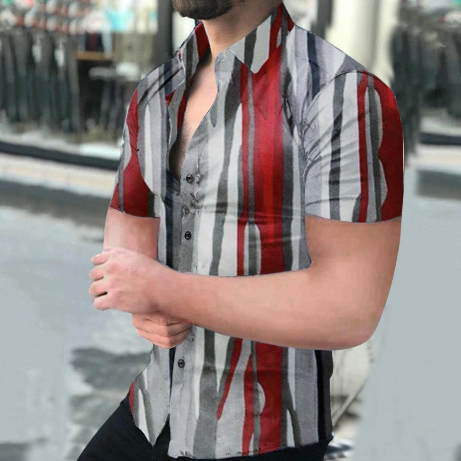 Men's Short Sleeve Button Down Dress Shirts - Regular Fit Business Casual Summer Shirt for Office & Outdoor Wear