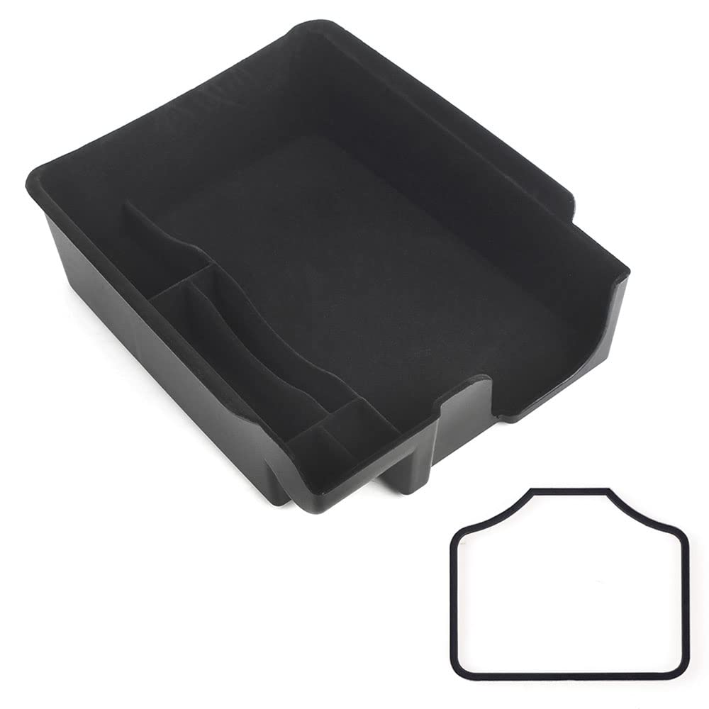 Tesla Model 3/Y 2021-2023 Center Console Organizer Tray - ABS Flocking Armrest Storage Box with Key Card Holder | Perfect for Car Accessories Organization & Daily Commute